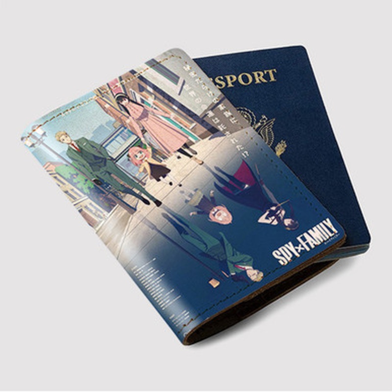 Pastele Spy x Family Anime Custom Passport Wallet Case With Credit Card Holder Awesome Personalized PU Leather Travel Trip Vacation Baggage Cover