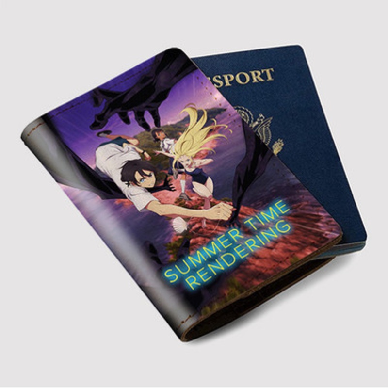 Pastele Summer Time Rendering Custom Passport Wallet Case With Credit Card Holder Awesome Personalized PU Leather Travel Trip Vacation Baggage Cover