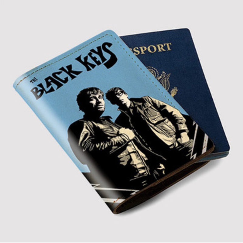 Pastele The Black Keys Band Custom Passport Wallet Case With Credit Card Holder Awesome Personalized PU Leather Travel Trip Vacation Baggage Cover