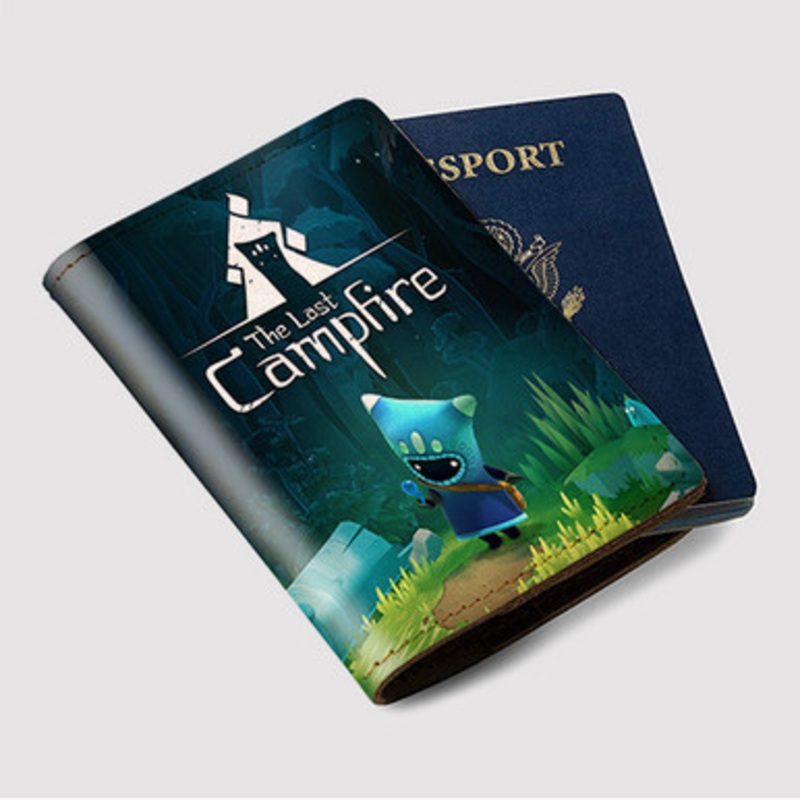 Pastele The Last Campfire Custom Passport Wallet Case With Credit Card Holder Awesome Personalized PU Leather Travel Trip Vacation Baggage Cover