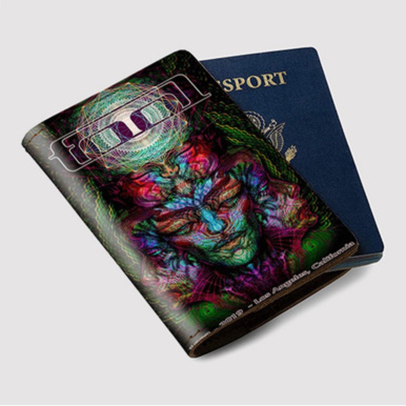 Pastele Tool Band California Custom Passport Wallet Case With Credit Card Holder Awesome Personalized PU Leather Travel Trip Vacation Baggage Cover
