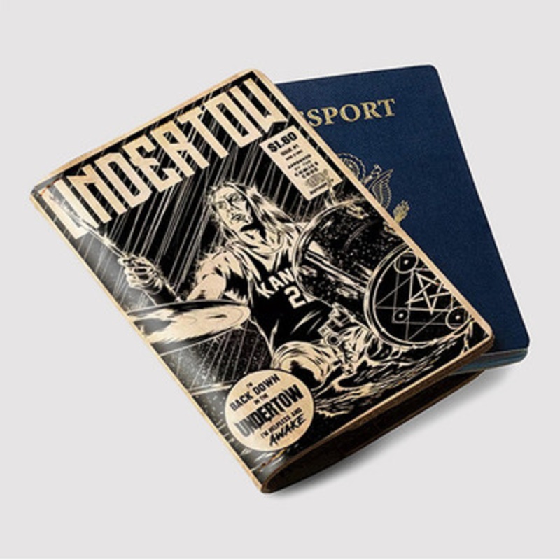 Pastele Undertow Poster Custom Passport Wallet Case With Credit Card Holder Awesome Personalized PU Leather Travel Trip Vacation Baggage Cover