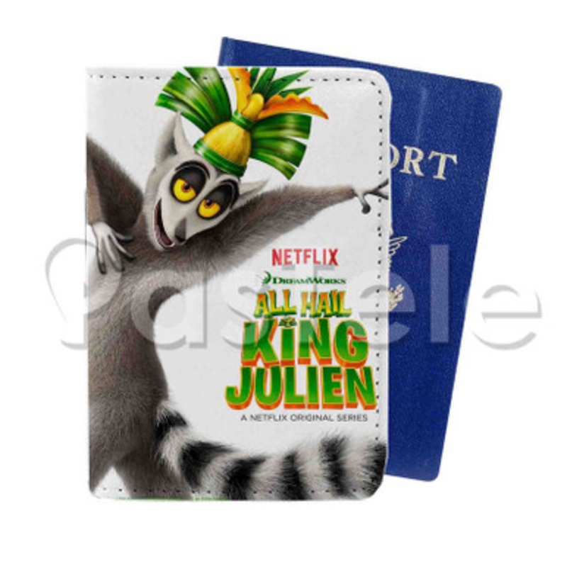 All Hail King Julien Custom PU Leather Passport Travel Baggage Tag Cover