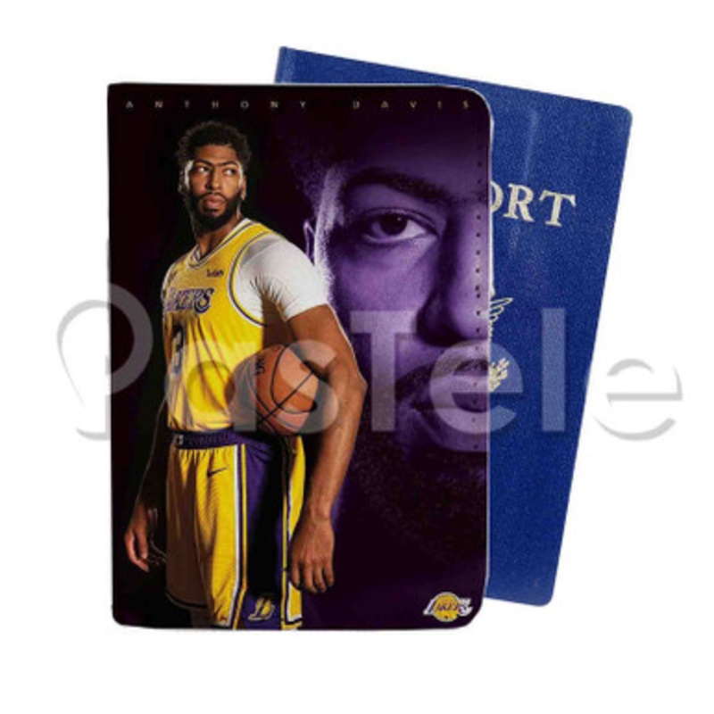 Anthony Davis Los Angeles Lakers NBA Custom PU Leather Passport Travel Baggage Tag Cover