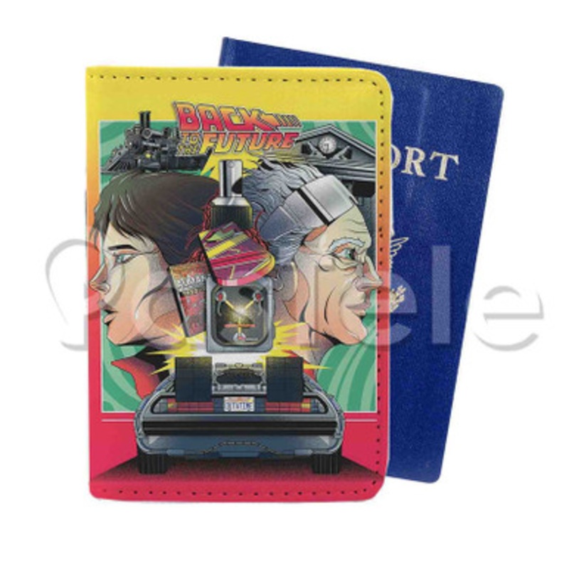 Back to the Future Custom PU Leather Passport Travel Baggage Tag Cover