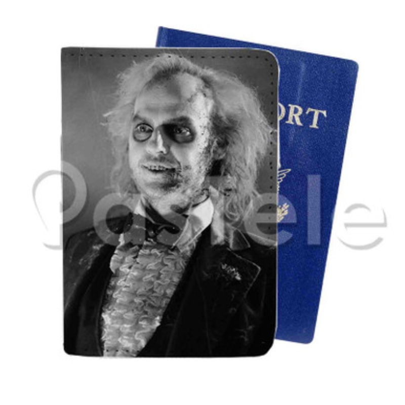 Beetlejuice Custom PU Leather Passport Travel Baggage Tag Cover