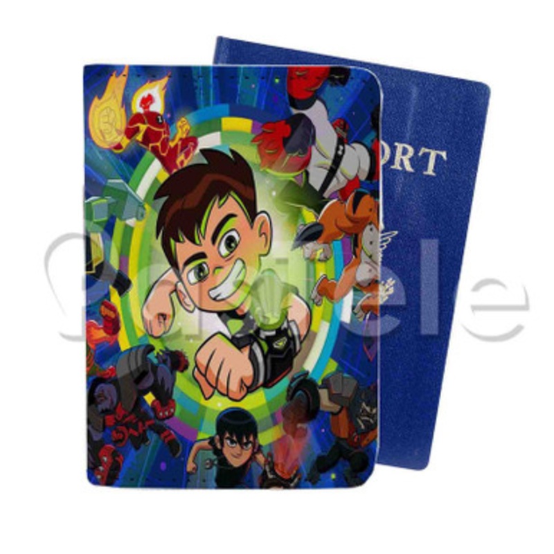 Ben 10 Custom PU Leather Passport Travel Baggage Tag Cover