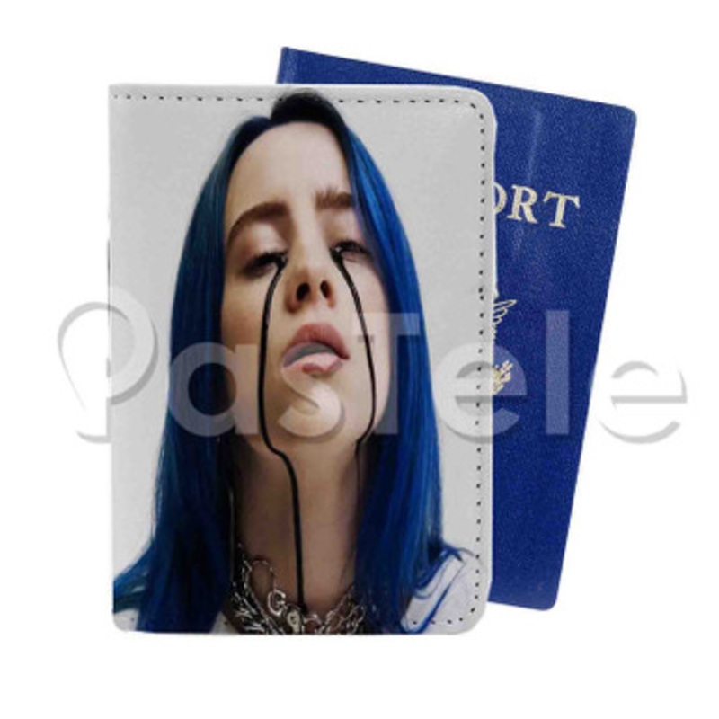 Billie Eilish 2 Custom PU Leather Passport Travel Baggage Tag Cover