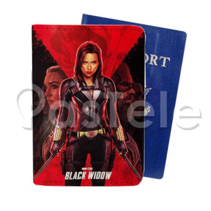Black Widow Custom PU Leather Passport Travel Baggage Tag Cover