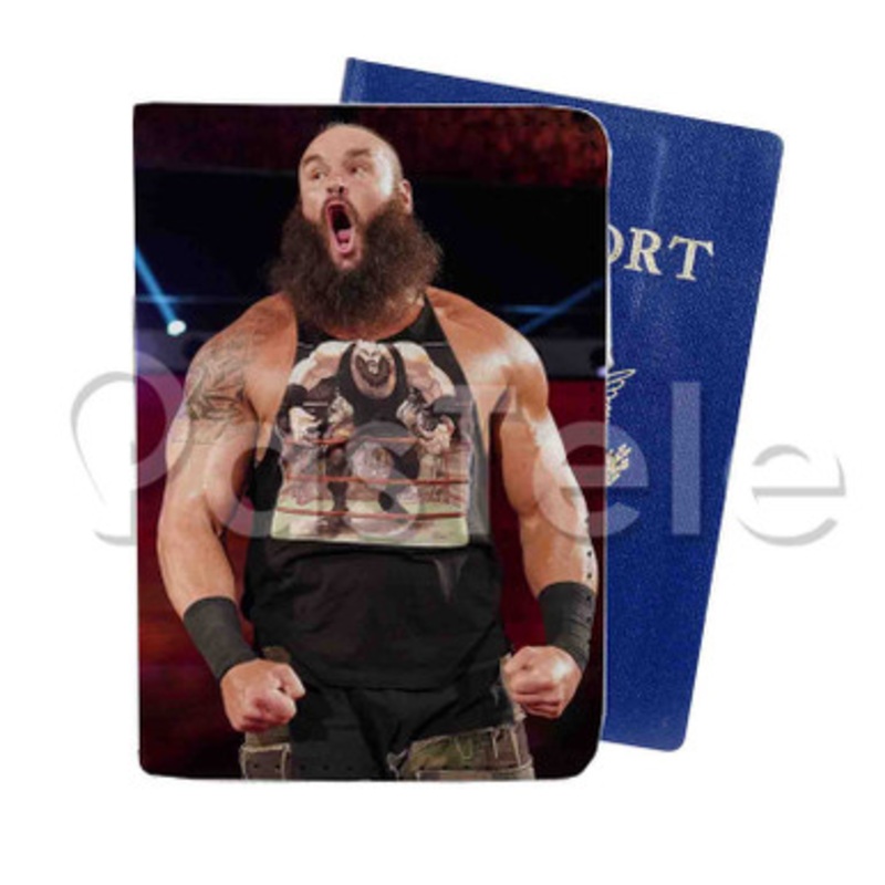 Braun Strowman Custom PU Leather Passport Travel Baggage Tag Cover