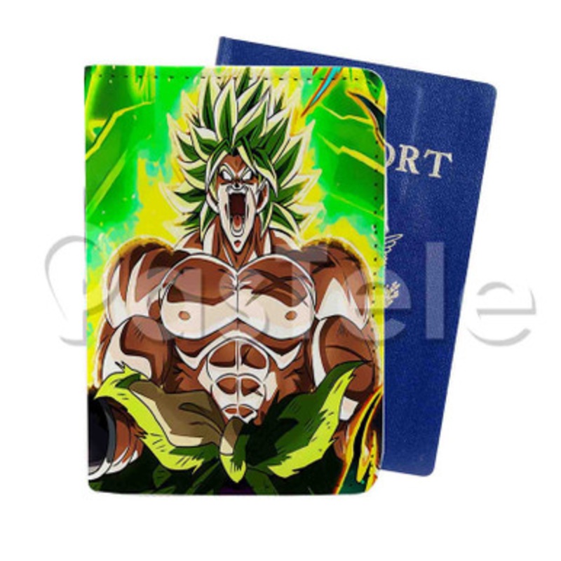 broly dragon ball super Custom PU Leather Passport Travel Baggage Tag Cover