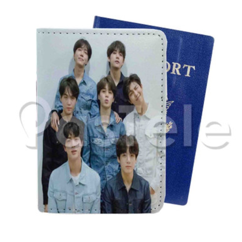 BTS Custom PU Leather Passport Travel Baggage Tag Cover