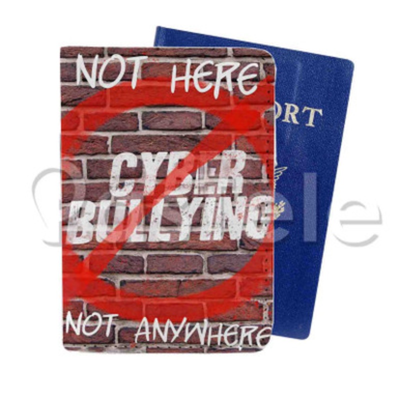 cyberbullying Custom PU Leather Passport Travel Baggage Tag Cover