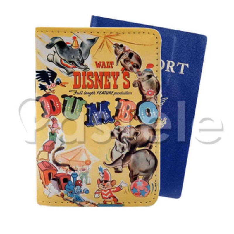 Disney Dumbo Classic Custom PU Leather Passport Travel Baggage Tag Cover