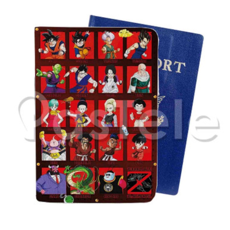 Dragon Ball Z Characters Custom PU Leather Passport Travel Baggage Tag Cover