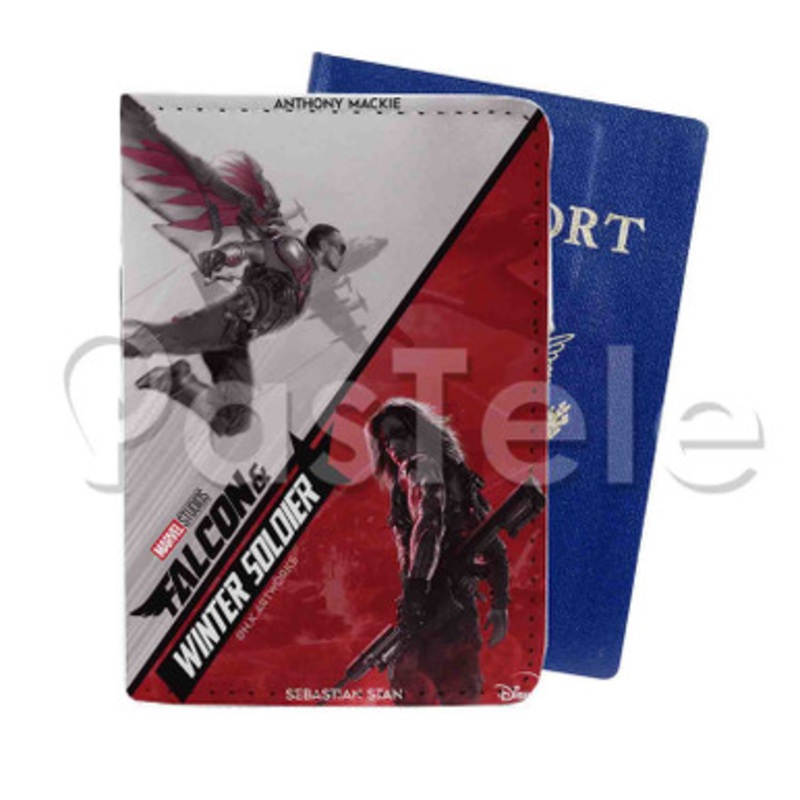 falcon and winter soldier Custom PU Leather Passport Travel Baggage Tag Cover