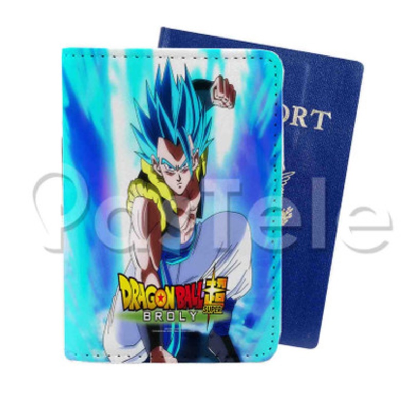 Gogeta Blue Dragon Ball Super Custom PU Leather Passport Travel Baggage Tag Cover