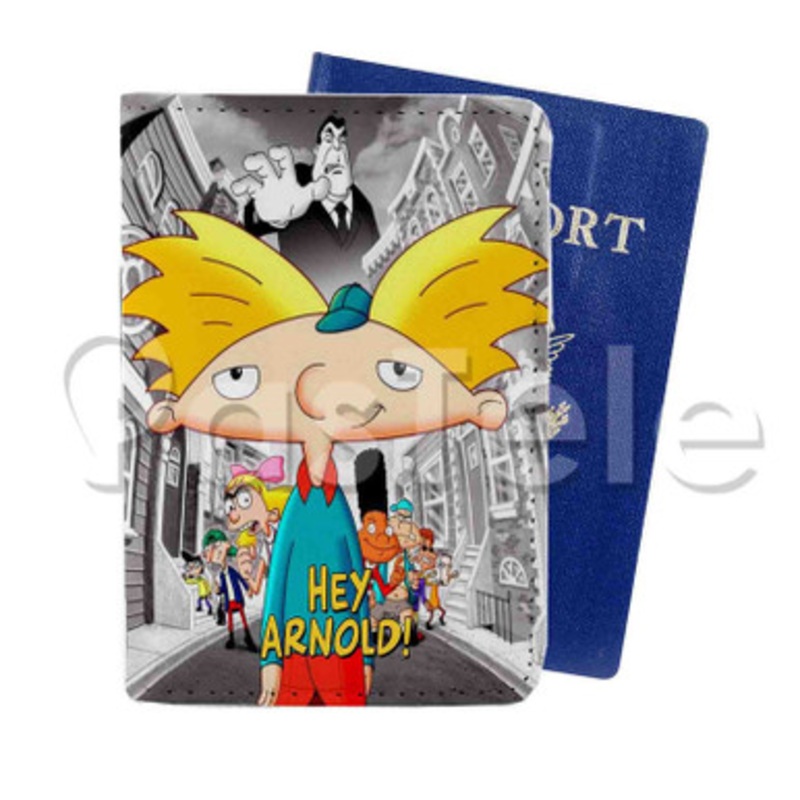Hey Arnold Custom PU Leather Passport Travel Baggage Tag Cover