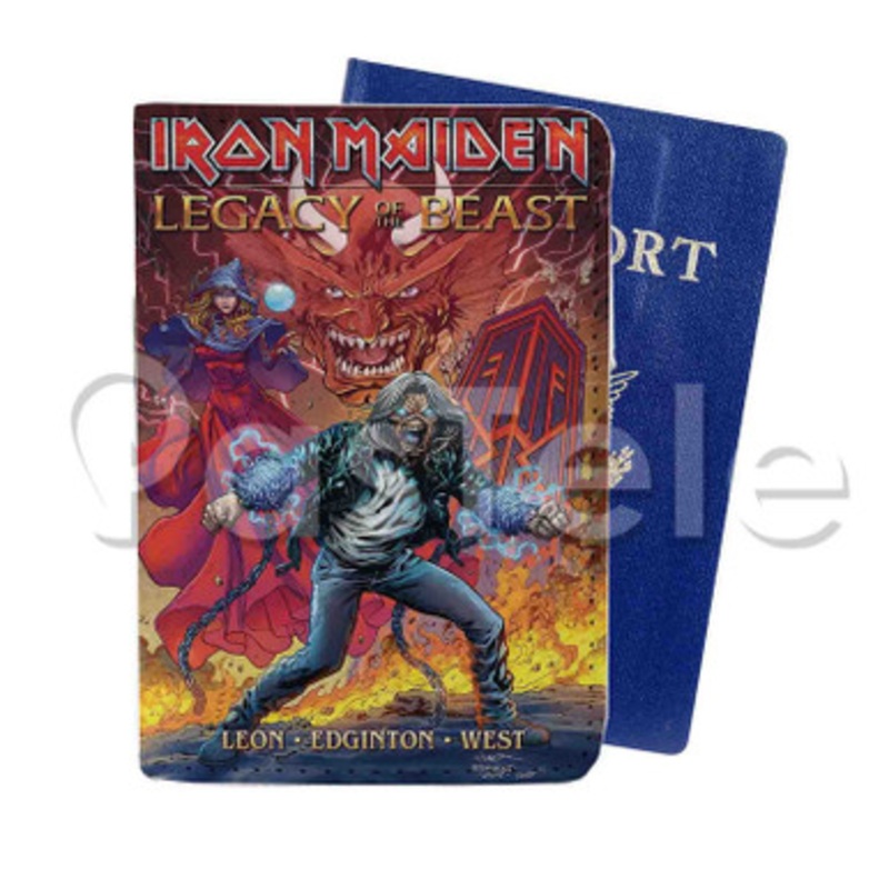 Iron Maiden Legacy of the Beast Custom PU Leather Passport Travel Baggage Tag Cover