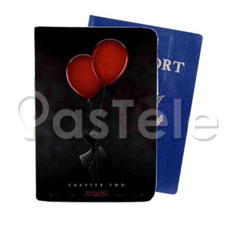 It Chapter Two Balloons Custom PU Leather Passport Travel Baggage Tag Cover