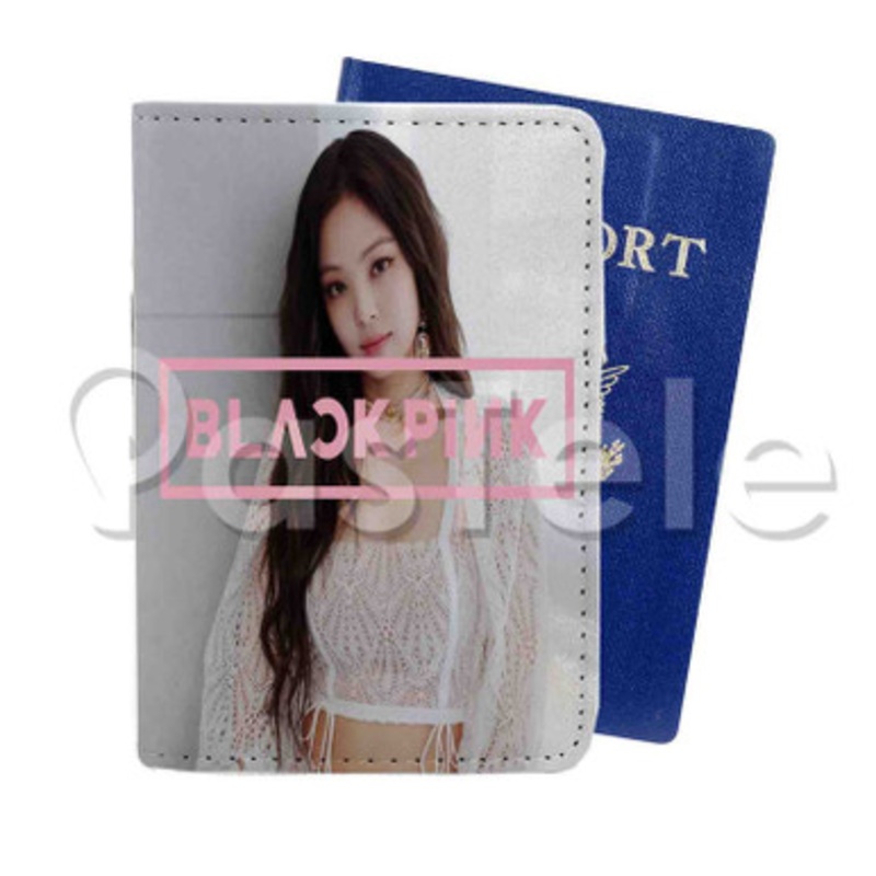 jennie blackpink 2 Custom PU Leather Passport Travel Baggage Tag Cover