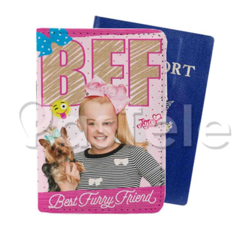 Jojo Siwa BFF Custom PU Leather Passport Travel Baggage Tag Cover