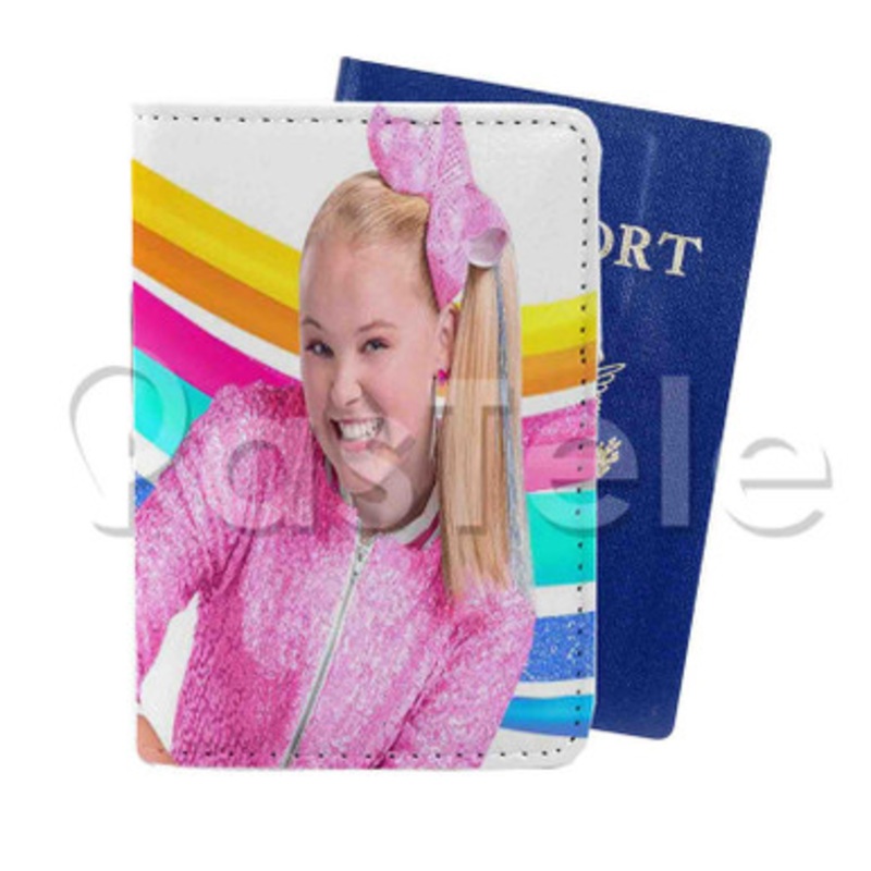 jojo siwa Custom PU Leather Passport Travel Baggage Tag Cover