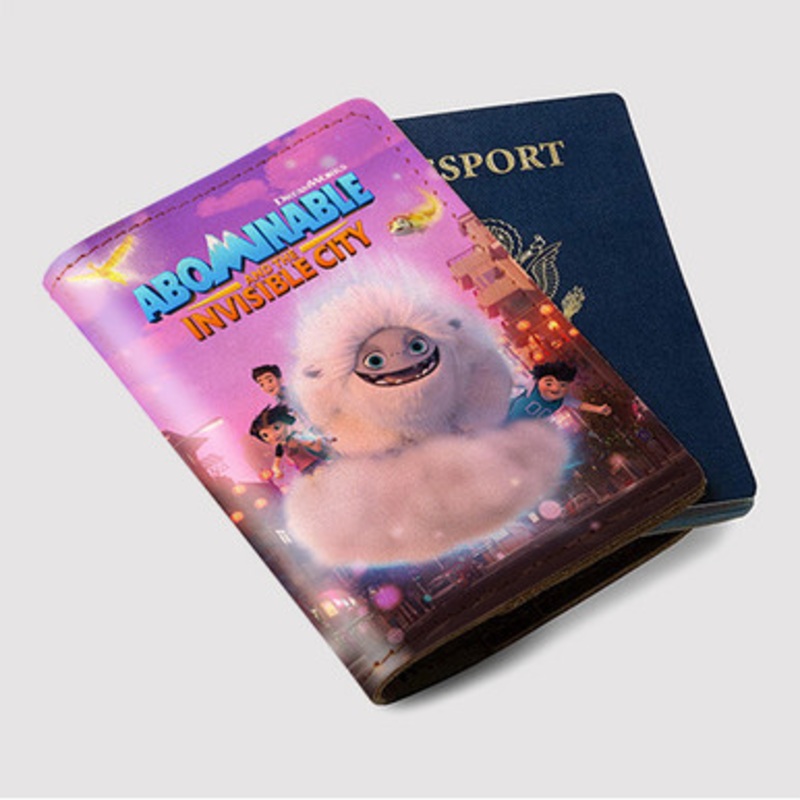 Pastele Abominable and the Invisible City Custom Passport Wallet Case With Credit Card Holder Awesome Personalized PU Leather Travel Trip Vacation Baggage Cover