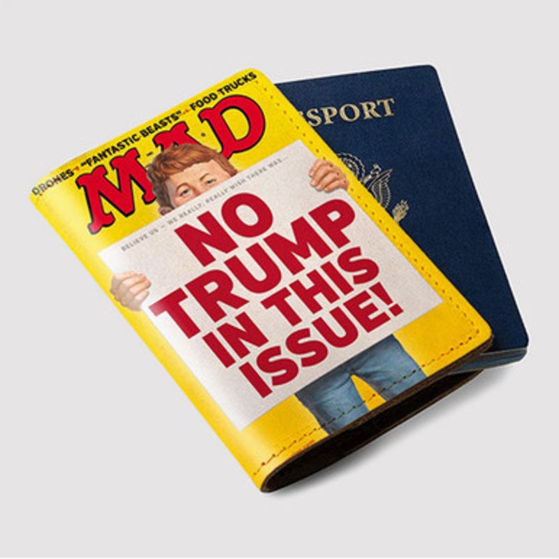 Pastele Alfred E Neuman No Trump Custom Passport Wallet Case With Credit Card Holder Awesome Personalized PU Leather Travel Trip Vacation Baggage Cover