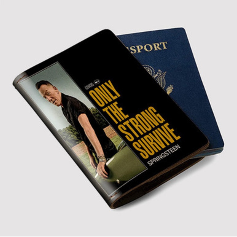 Pastele Bruce Springsteen Only The Strong Survive Custom Passport Wallet Case With Credit Card Holder Awesome Personalized PU Leather Travel Trip Vacation Baggage Cover