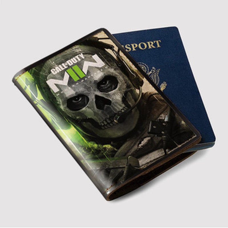 Pastele Call Of Duty Modern Warfare 2 Custom Passport Wallet Case With Credit Card Holder Awesome Personalized PU Leather Travel Trip Vacation Baggage Cover