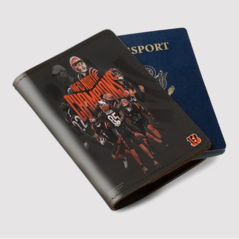 Pastele Cincinnati Bengals NFL 2022 Custom Passport Wallet Case With Credit Card Holder Awesome Personalized PU Leather Travel Trip Vacation Baggage Cover