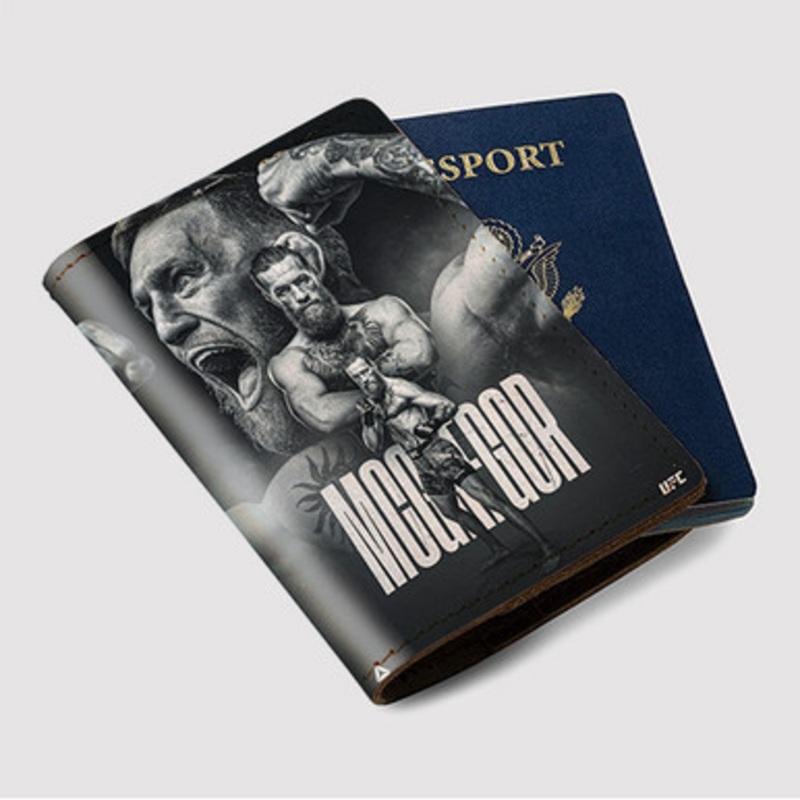 Pastele Conor Mc Gregor Custom Passport Wallet Case With Credit Card Holder Awesome Personalized PU Leather Travel Trip Vacation Baggage Cover