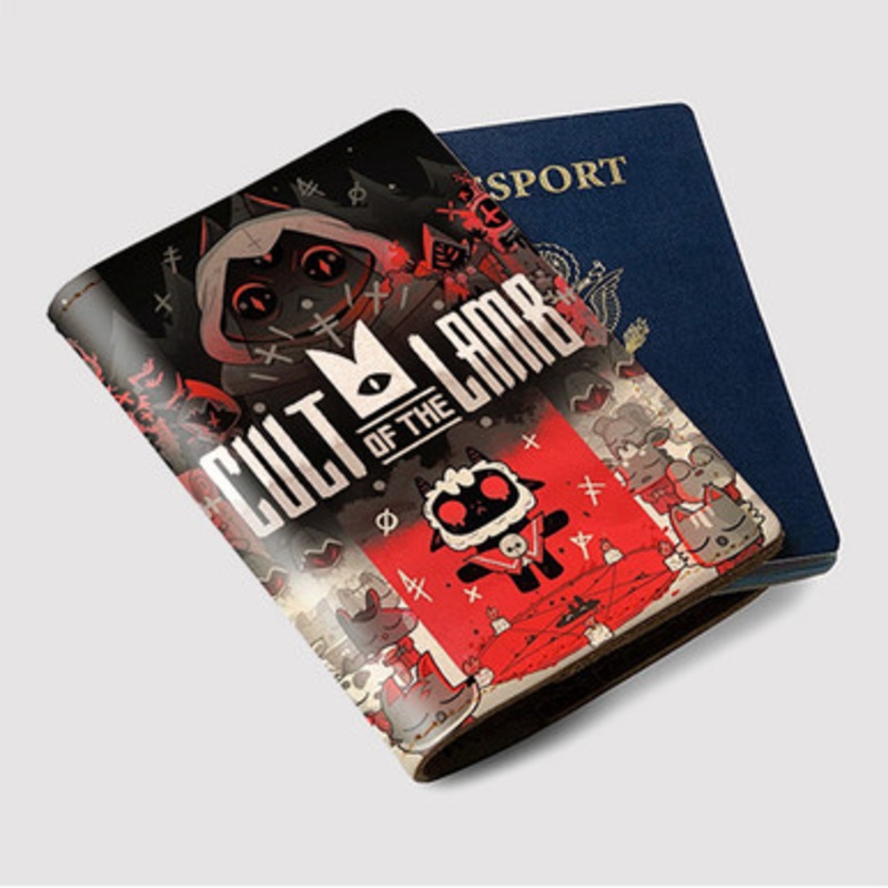 Pastele Cult of the Lamb Custom Passport Wallet Case With Credit Card Holder Awesome Personalized PU Leather Travel Trip Vacation Baggage Cover