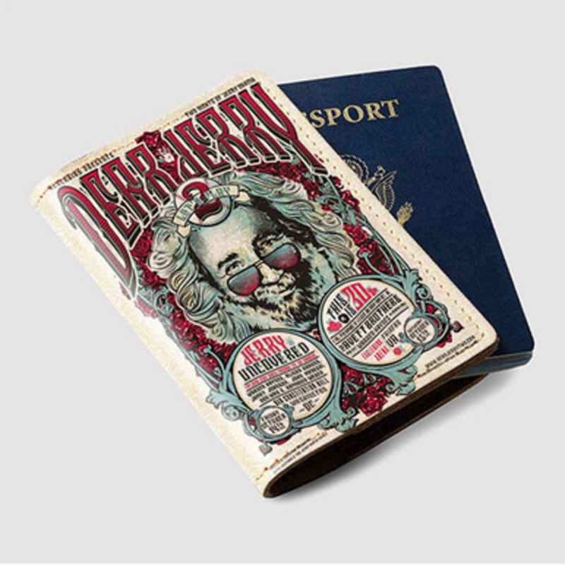 Pastele Dear Jerry Garcia Custom Passport Wallet Case With Credit Card Holder Awesome Personalized PU Leather Travel Trip Vacation Baggage Cover