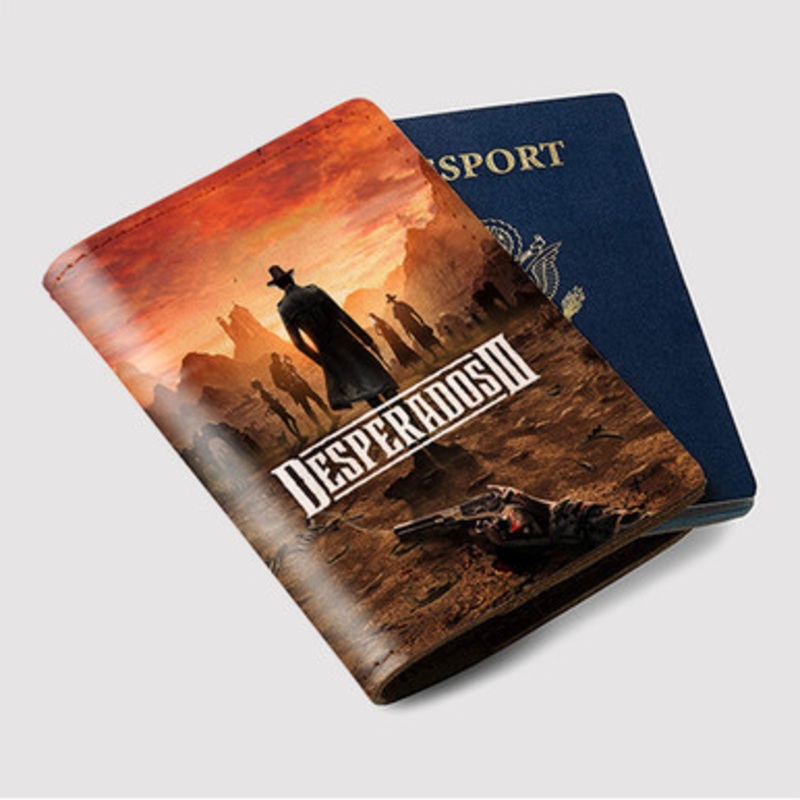 Pastele Desperados 3 Custom Passport Wallet Case With Credit Card Holder Awesome Personalized PU Leather Travel Trip Vacation Baggage Cover
