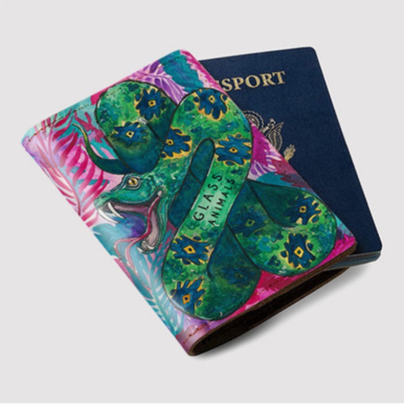 Pastele Glass Animals Tour Custom Passport Wallet Case With Credit Card Holder Awesome Personalized PU Leather Travel Trip Vacation Baggage Cover