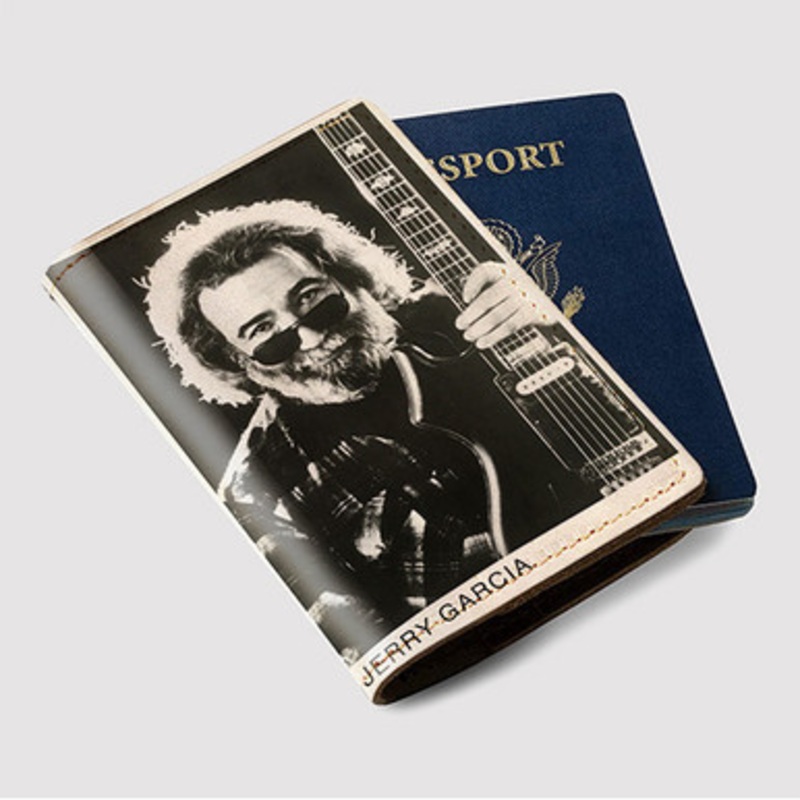 Pastele Jerry Garcia Grateful Dead Custom Passport Wallet Case With Credit Card Holder Awesome Personalized PU Leather Travel Trip Vacation Baggage Cover