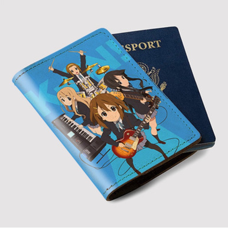 Pastele K On Anime Custom Passport Wallet Case With Credit Card Holder Awesome Personalized PU Leather Travel Trip Vacation Baggage Cover