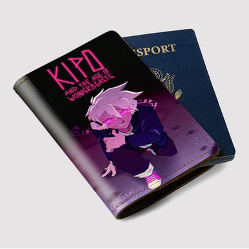 Pastele Kipo and the Age of Wonderbeasts Custom Passport Wallet Case With Credit Card Holder Awesome Personalized PU Leather Travel Trip Vacation Baggage Cover