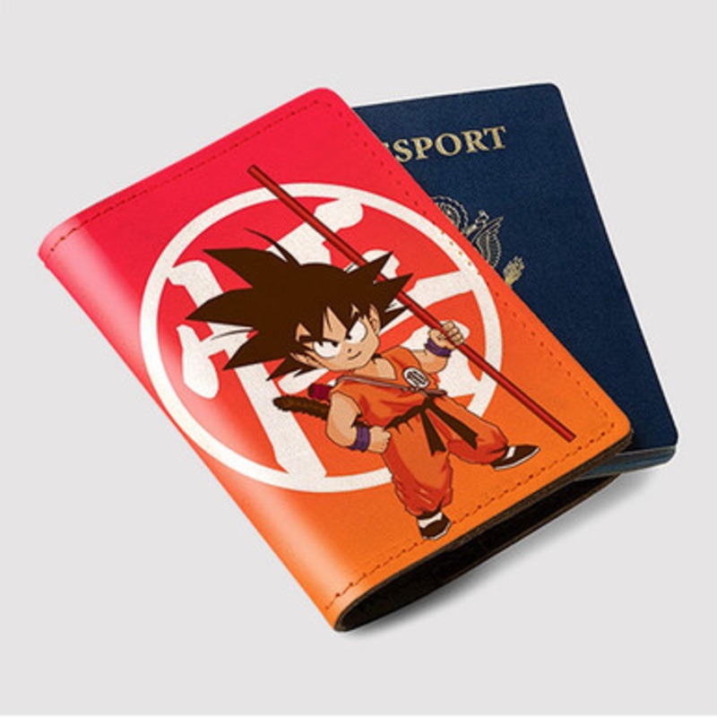 Pastele Little Goku Dragon Ball Custom Passport Wallet Case With Credit Card Holder Awesome Personalized PU Leather Travel Trip Vacation Baggage Cover