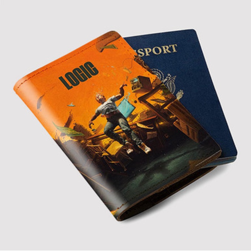 Pastele Logic Album Custom Passport Wallet Case With Credit Card Holder Awesome Personalized PU Leather Travel Trip Vacation Baggage Cover
