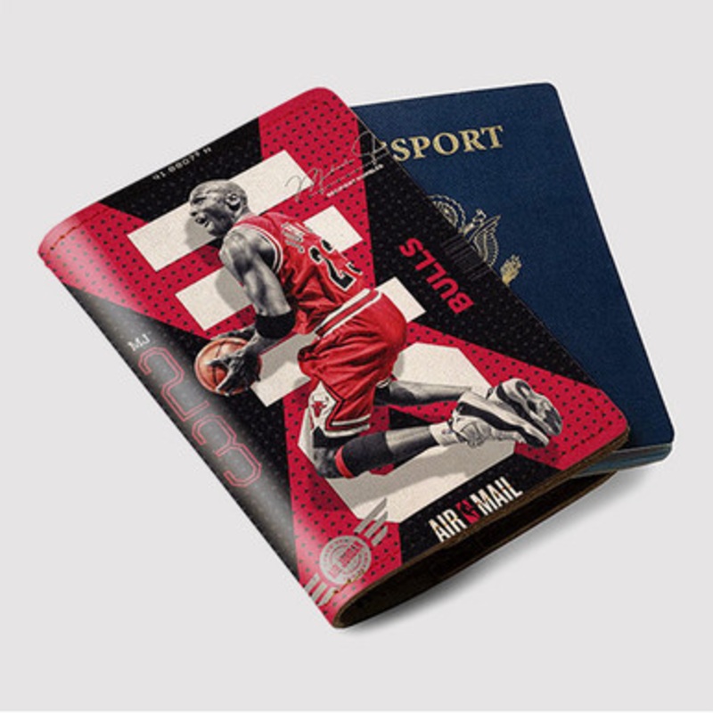 Pastele Michael Jordan 23 Custom Passport Wallet Case With Credit Card Holder Awesome Personalized PU Leather Travel Trip Vacation Baggage Cover