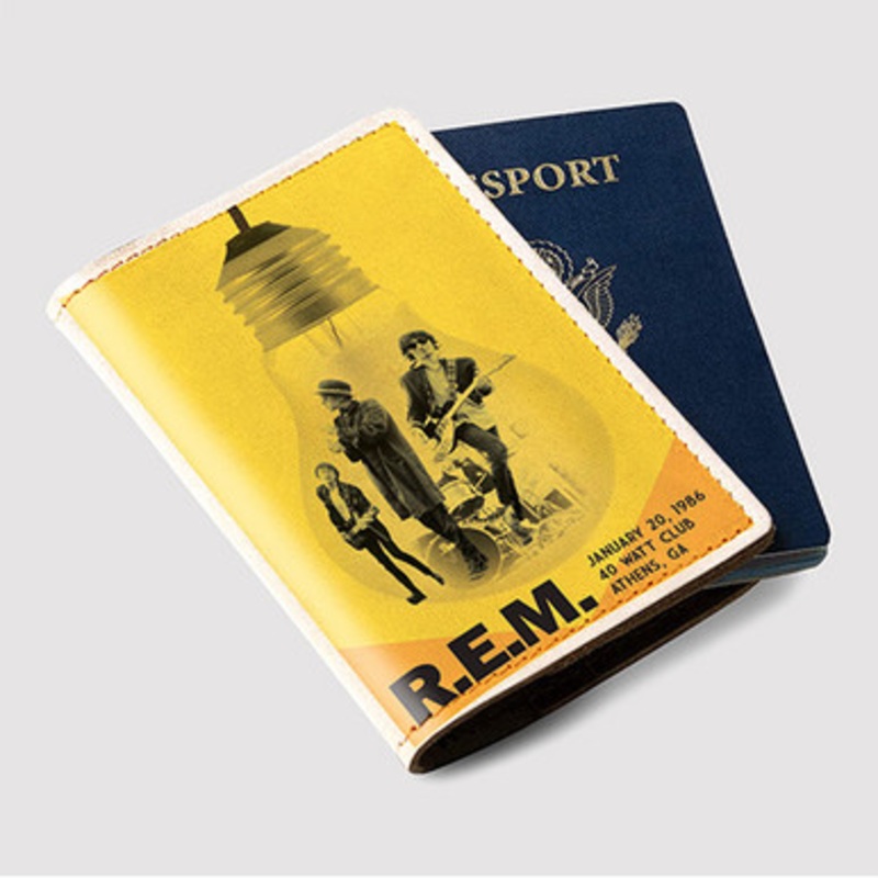 Pastele REM 1986 Custom Passport Wallet Case With Credit Card Holder Awesome Personalized PU Leather Travel Trip Vacation Baggage Cover