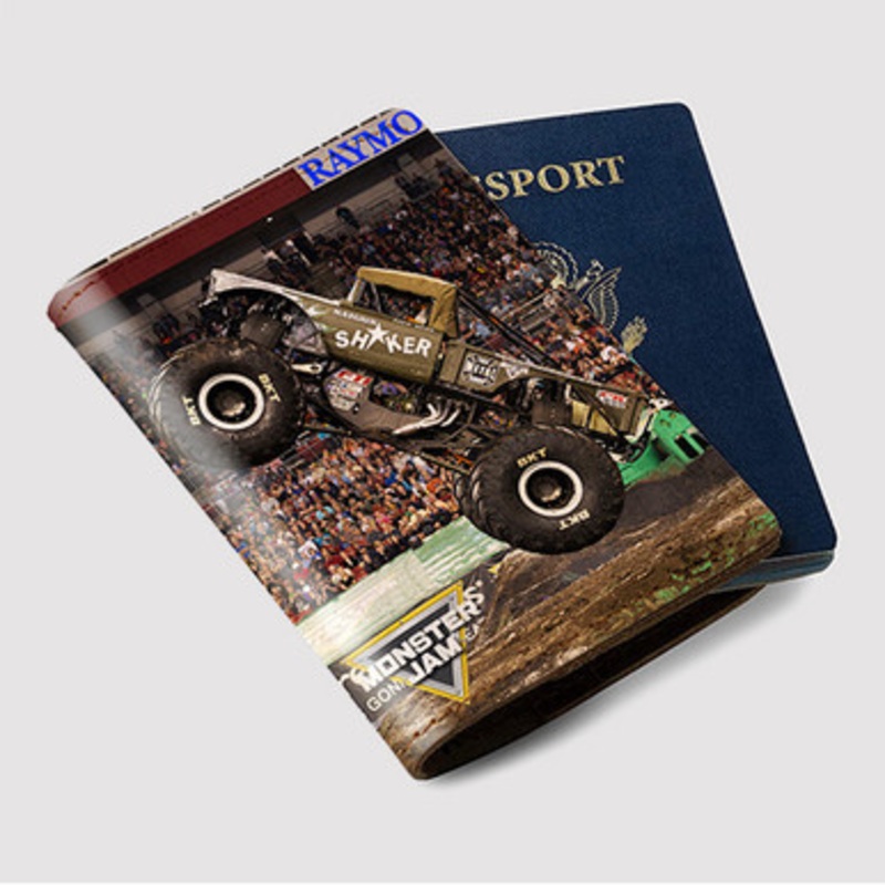 Pastele Saigon Shaker Monster Truck Custom Passport Wallet Case With Credit Card Holder Awesome Personalized PU Leather Travel Trip Vacation Baggage Cover