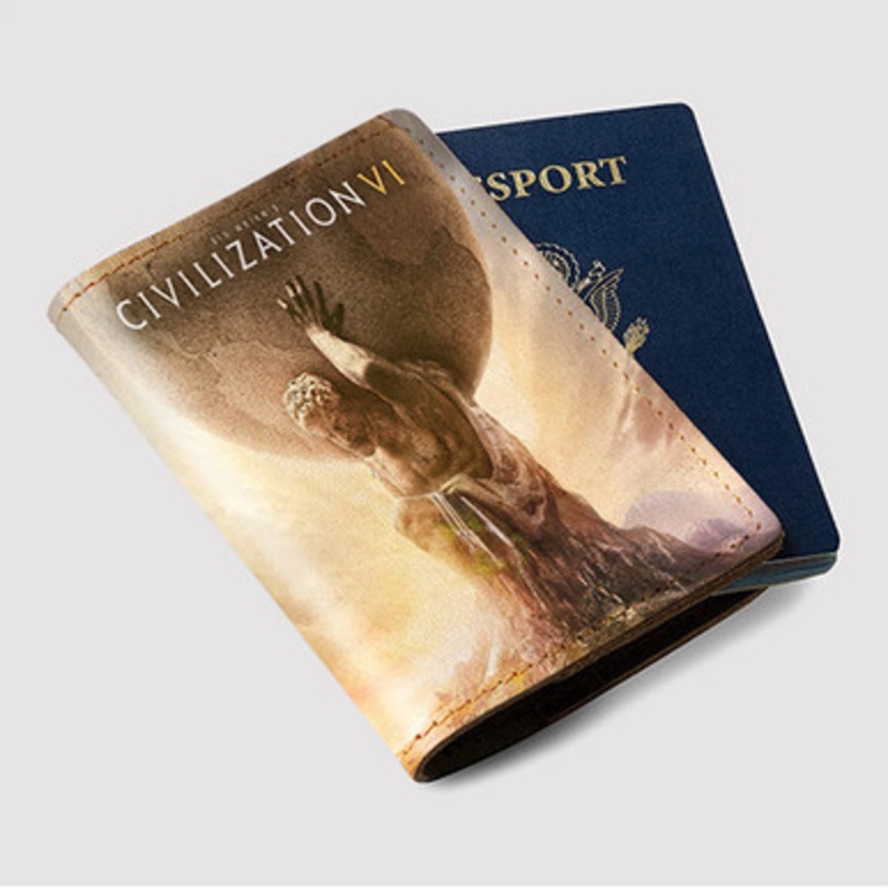 Pastele Sid Meier s Civilization VI Custom Passport Wallet Case With Credit Card Holder Awesome Personalized PU Leather Travel Trip Vacation Baggage Cover