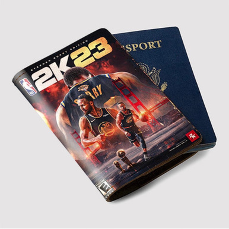 Pastele Stephen Curry NBA 2k23 Custom Passport Wallet Case With Credit Card Holder Awesome Personalized PU Leather Travel Trip Vacation Baggage Cover
