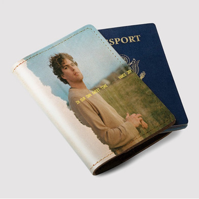 Pastele Vance Joy In Our Own Sweet Time Custom Passport Wallet Case With Credit Card Holder Awesome Personalized PU Leather Travel Trip Vacation Baggage Cover