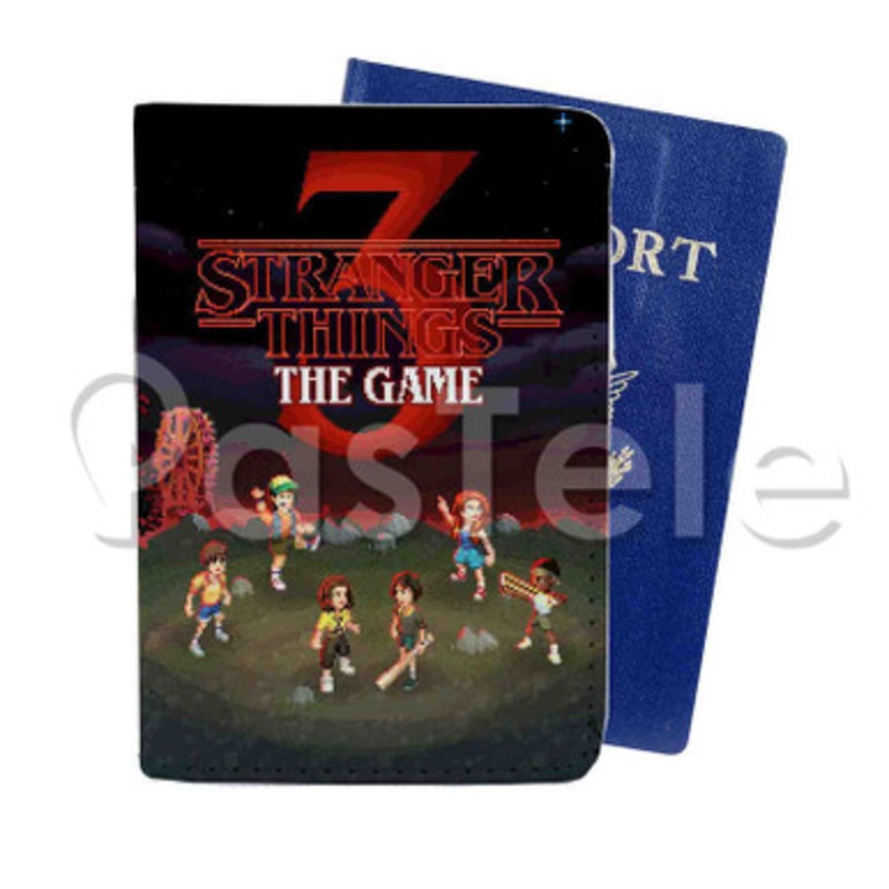 42 Stranger 5 Things 3 The Game Custom PU Leather Passport Travel Baggage Tag Cover