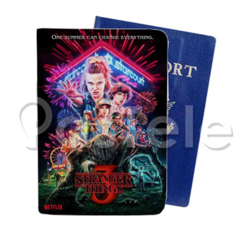 84 Stranger 654 Things 3 Custom PU Leather Passport Travel Baggage Tag Cover